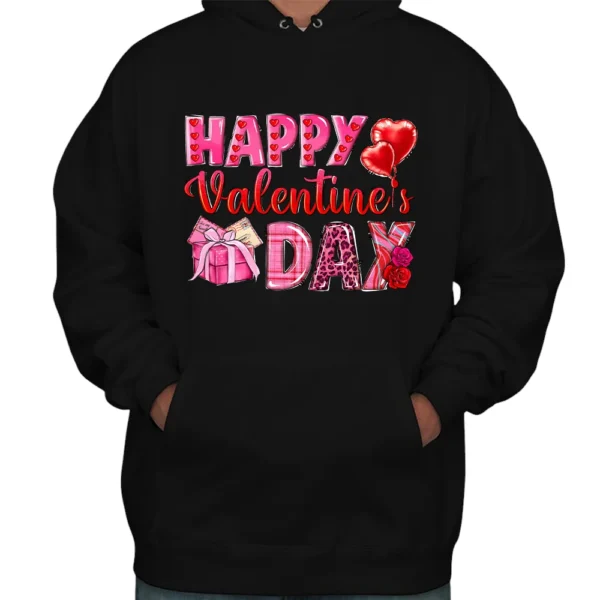 Gifts Happy Valentine's Day Hoodie - Black