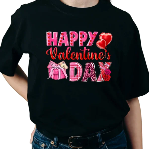 Gifts Happy Valentine's Day TShirt - Black