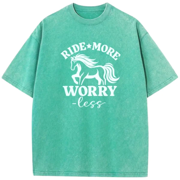 Ride More Worry Less Washed T-shirts