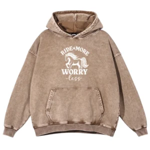Ride More Worry Less Washed Pullover Hoodie