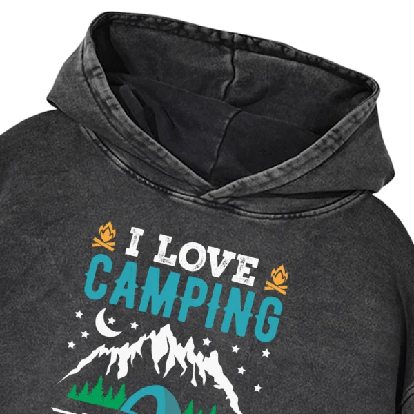 I Love Camping Washed Pullover Hoodie Gift For Friends