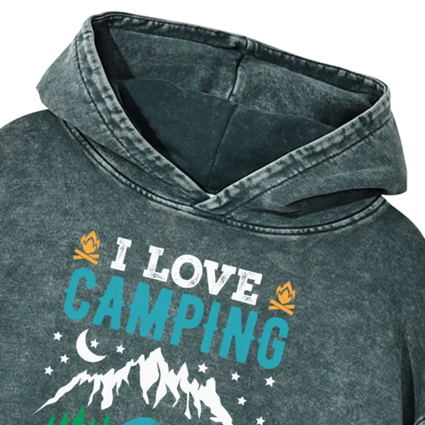 I Love Camping Washed Pullover Hoodie Gift For Friends