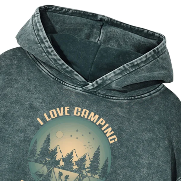 I Love Camping Life Is Good In The Woods Washed Pullover Hoodie Gift For Friends