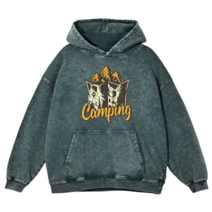 Camping Washed Pullover Hoodie Gift For Friends