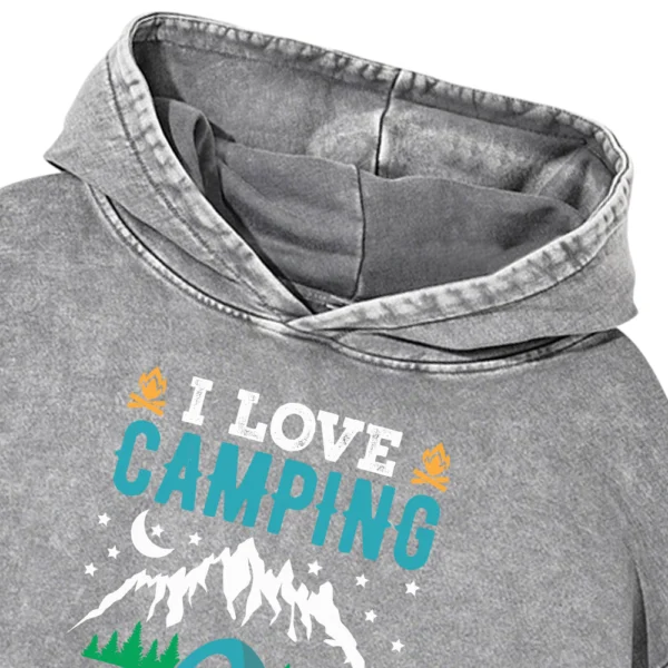 I Love Camping Washed Pullover Hoodie Gift For Friends