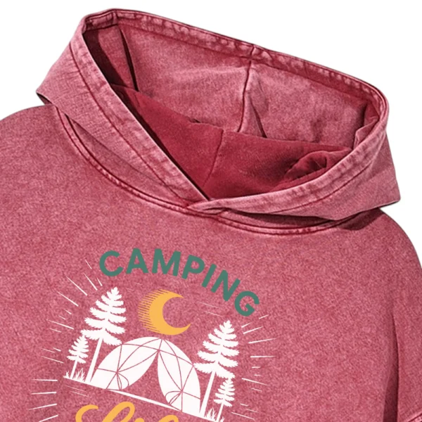 Camping Life Washed Pullover Hoodie Gift For Friends