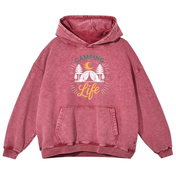 Camping Life Washed Pullover Hoodie Gift For Friends
