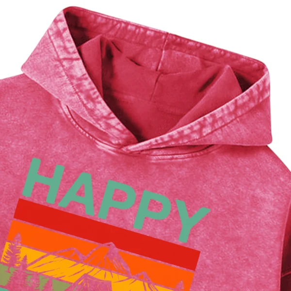 Happy Camping Washed Pullover Hoodie Gift For Friends