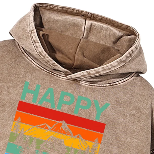 Happy Camping Washed Pullover Hoodie Gift For Friends