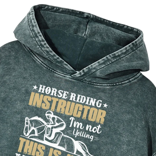 Horse Riding Instructor Washed Pullover Hoodie Gift For Friends