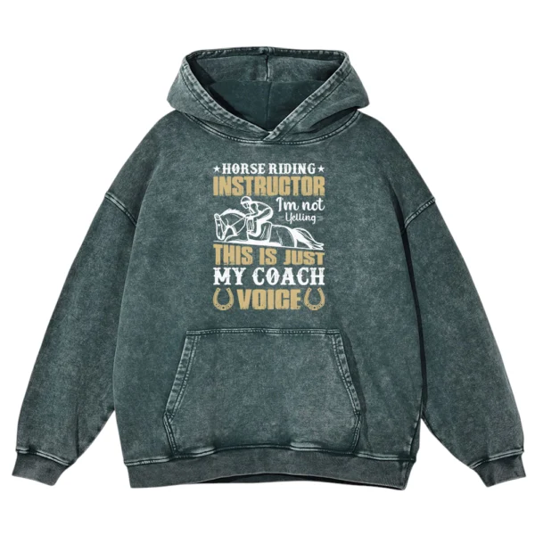 Horse Riding Instructor Washed Pullover Hoodie Gift For Friends