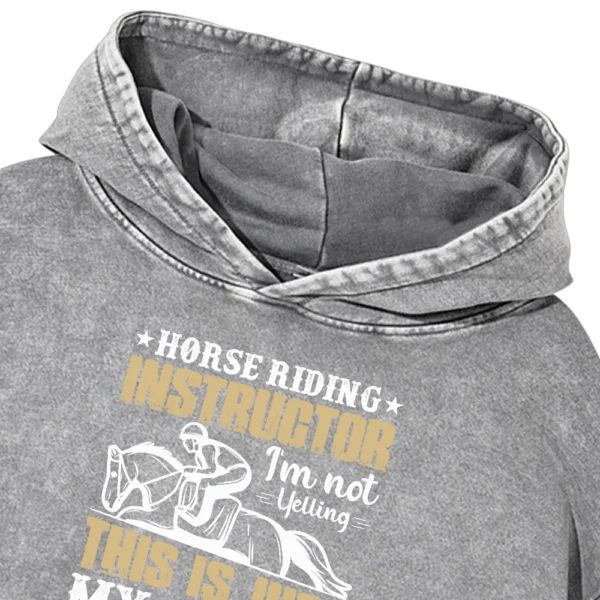 Horse Riding Instructor Washed Pullover Hoodie Gift For Friends