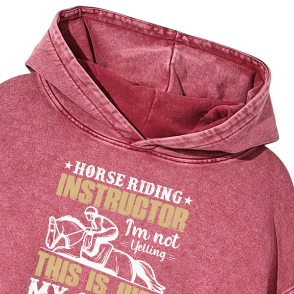 Horse Riding Instructor Washed Pullover Hoodie Gift For Friends