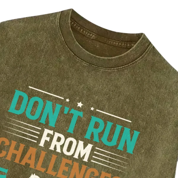 Don’t Run From Challenges Jump Over Them Washed Tshirts Gift For Friends