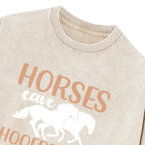 Horse Eave Hoofprints On My Heart Washed Tshirts Gift For Friends