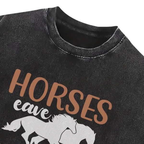 Horse Eave Hoofprints On My Heart Washed Tshirts Gift For Friends