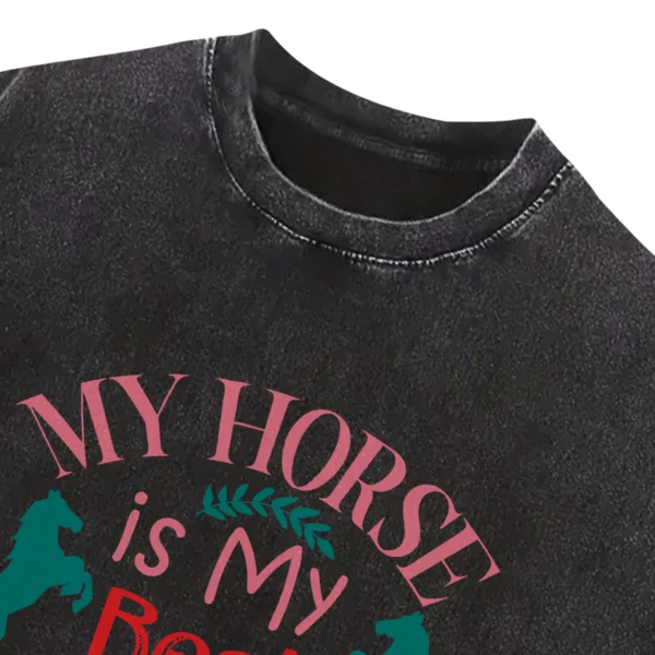 My Horse Is My Best Friend Washed Tshirts Gift For Friends