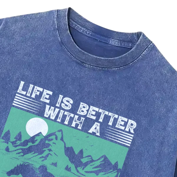 Life Is Bestter With A Horse Vintage Washed Tshirts Gift For Friends