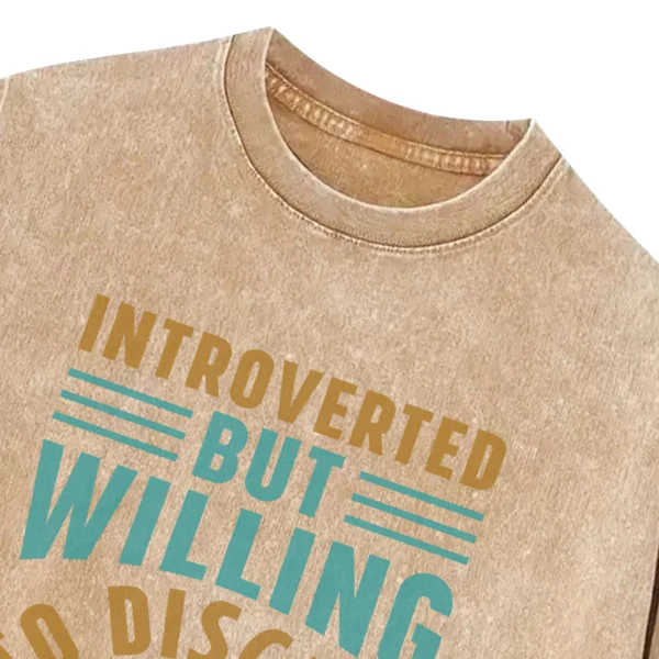 Introverted But Willing To Discuss Horses Washed Tshirts Gift For Friends