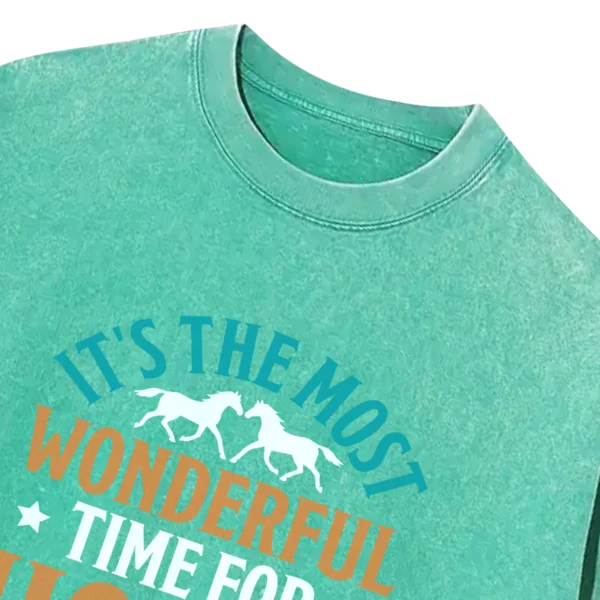 It’s The Most Wonderful Time For Horse Riding Washed Tshirts Gift For Friends