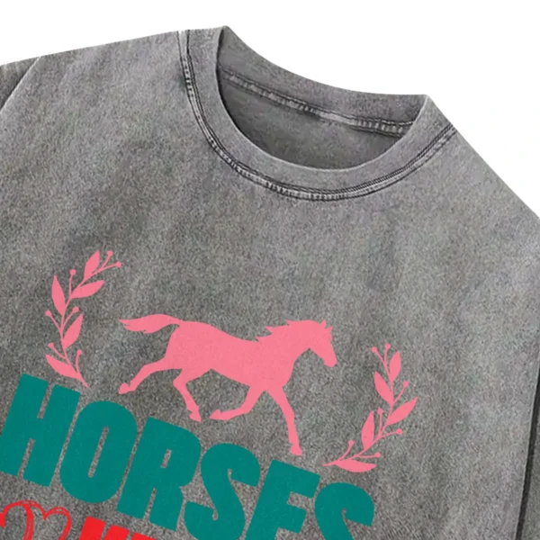 Horses Keep Me Stable Washed Tshirts Gift For Friends