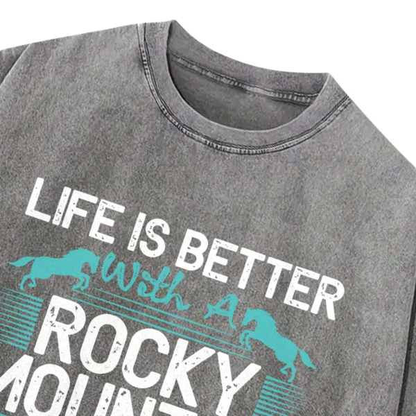 Like Is Better With A Rocky Mountain Horse Washed Tshirts Gift For Friends