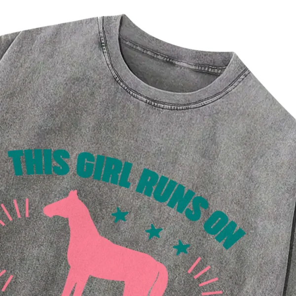 This Girl Runs On Jesus And Horses Washed Tshirts Gift For Friends