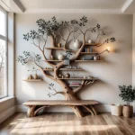 Handcrafted Tree Branch Shelf - Nature-Inspired Art & Storage