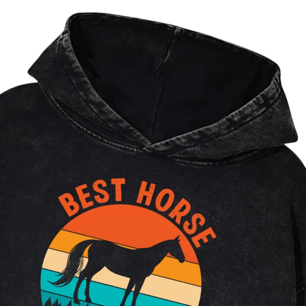 Best Horse Dad Ever Washed Pullover Hoodie Gift For Friends