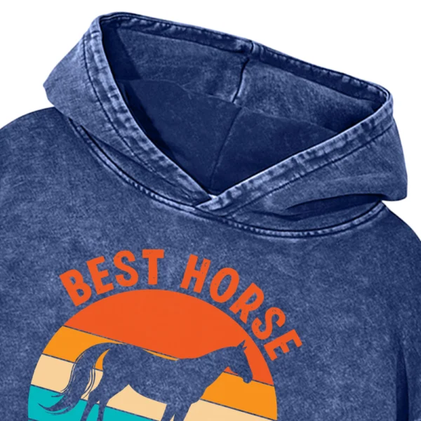 Best Horse Dad Ever Washed Pullover Hoodie Gift For Friends