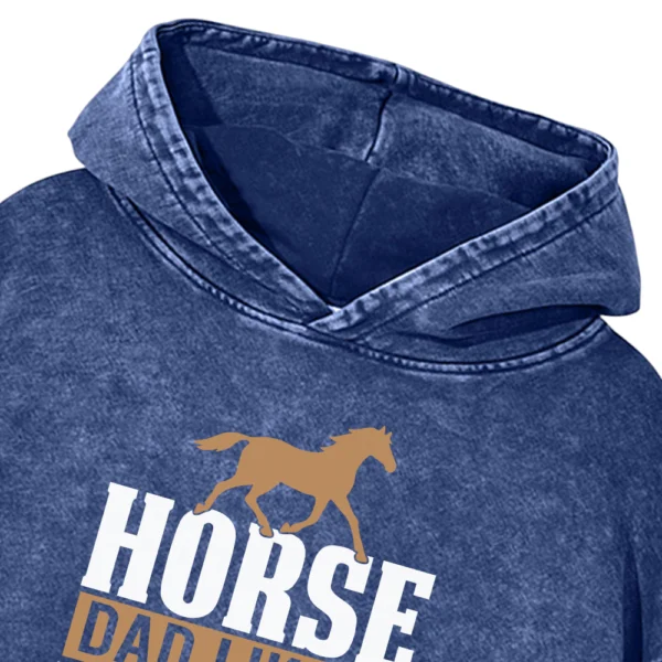 Horse Dad Like A Regular Dad But Cooler Vintage Washed Pullover Hoodie Gift For Friends