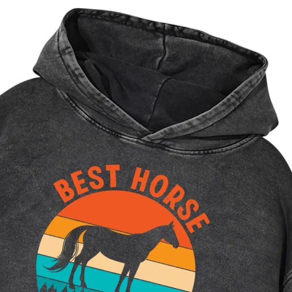 Best Horse Dad Ever Washed Pullover Hoodie Gift For Friends