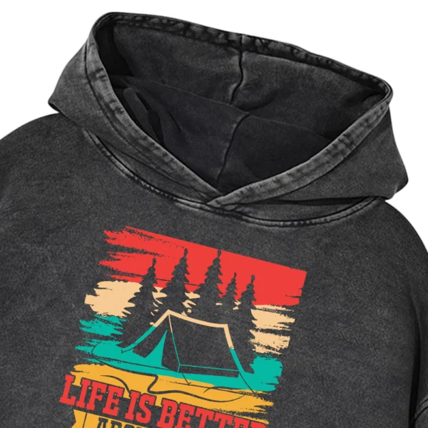 Life is Better Around The Campfire Washed Pullover Hoodie Gift For Friends