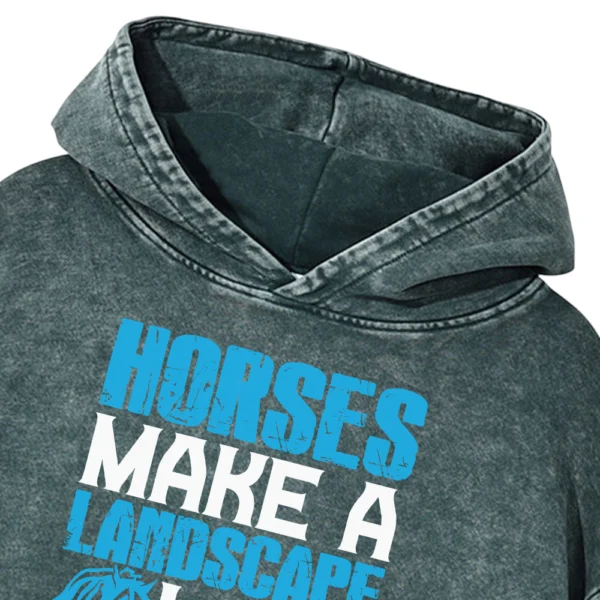 Horse Make A Landscape Look Beautiful Washed Pullover Hoodie Gift For Friends