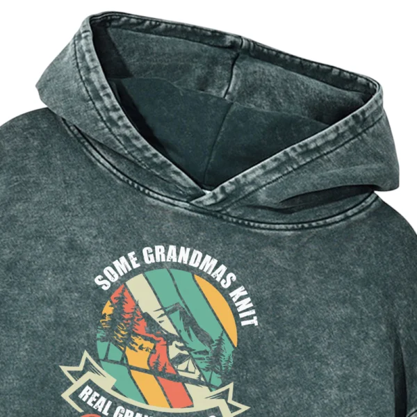 Some Grandmas Knit Real Grandmas Go Camping Washed Pullover Hoodie Gift For Friends