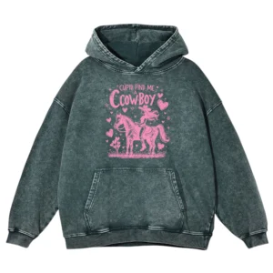 Cupid Find Me A Cowboy Washed Pullover Hoodie Gift For Friends
