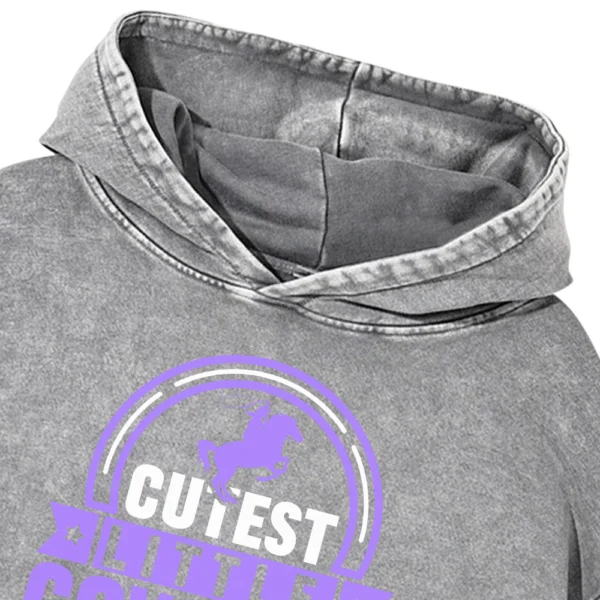 Cutest Little Cowgirl Washed Pullover Hoodie Gift For Friends