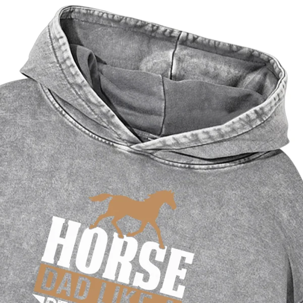 Horse Dad Like A Regular Dad But Cooler Vintage Washed Pullover Hoodie Gift For Friends