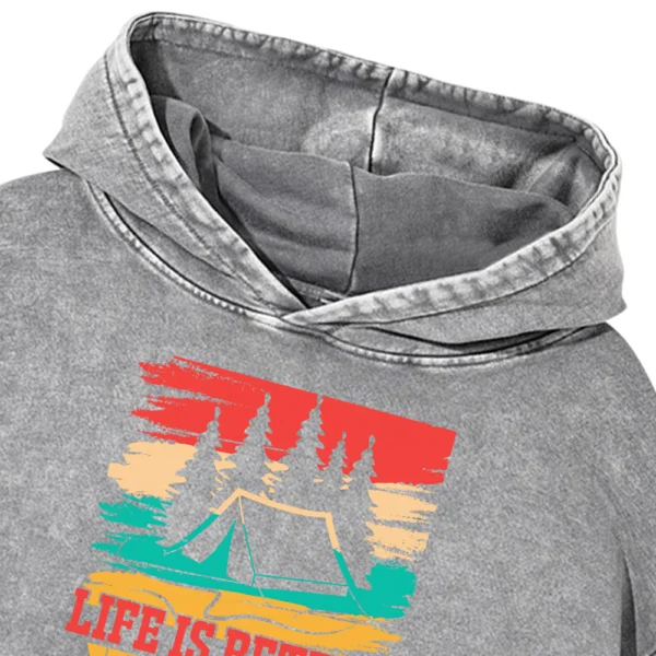 Life is Better Around The Campfire Washed Pullover Hoodie Gift For Friends