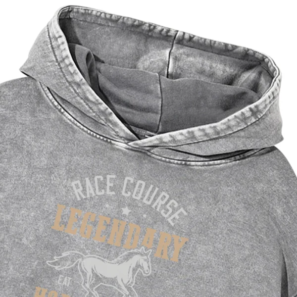Race Course Legendary Horse Racing Club Washed Pullover Hoodie Gift For Friends