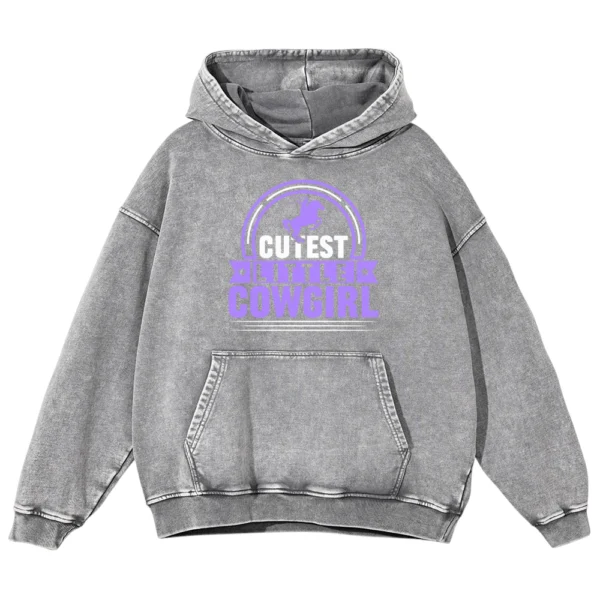 Cutest Little Cowgirl Washed Pullover Hoodie Gift For Friends