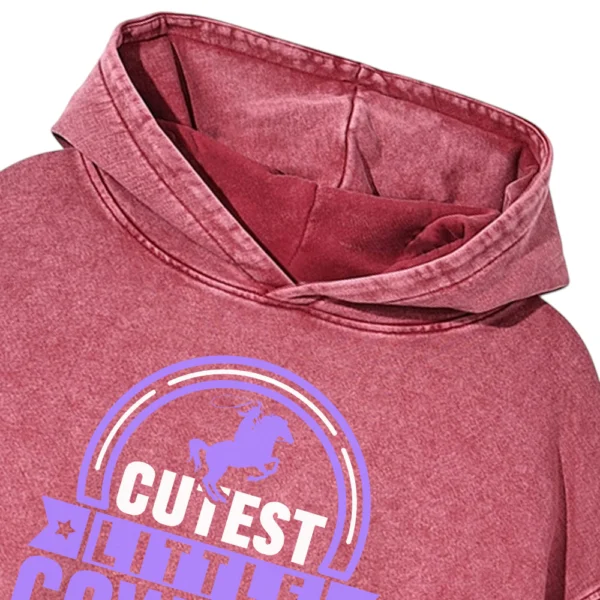 Cutest Little Cowgirl Washed Pullover Hoodie Gift For Friends