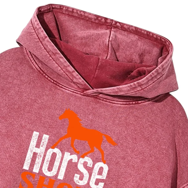 Horse Show Mama Washed Pullover Hoodie Gift For Friends