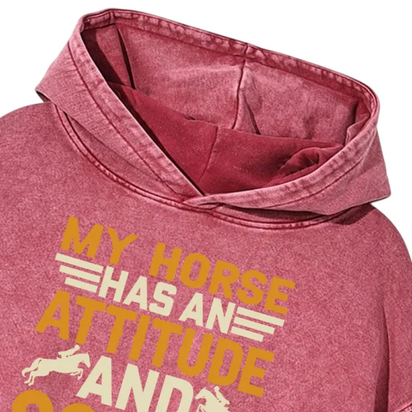 My Horse Has An Attitude And So Do I Washed Pullover Hoodie Gift For Friends