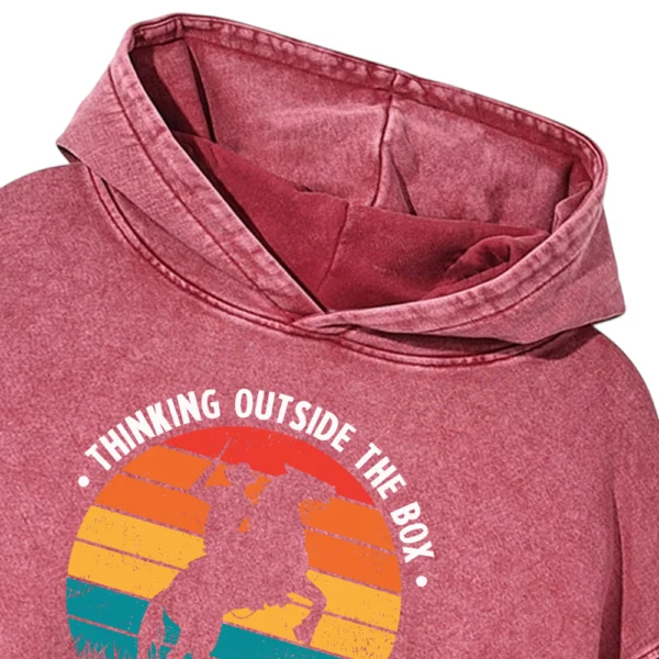 Thingking Outside The Box Led Me To Love Horses Washed Pullover Hoodie Gift For Friends