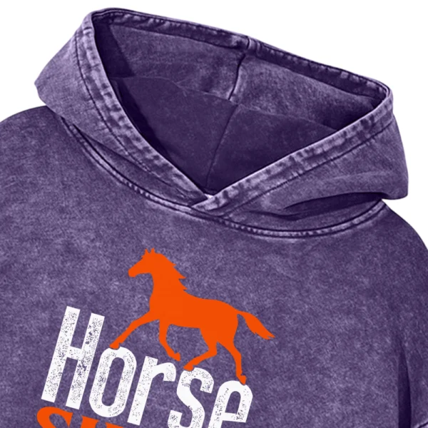 Horse Show Mama Washed Pullover Hoodie Gift For Friends
