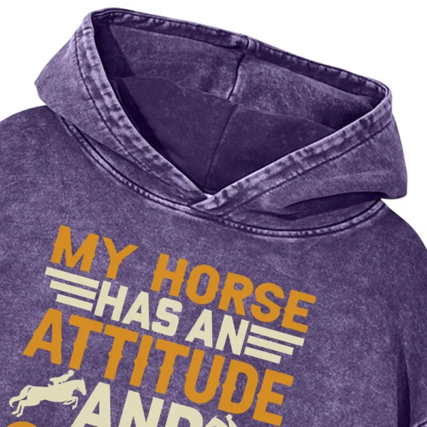 My Horse Has An Attitude And So Do I Washed Pullover Hoodie Gift For Friends