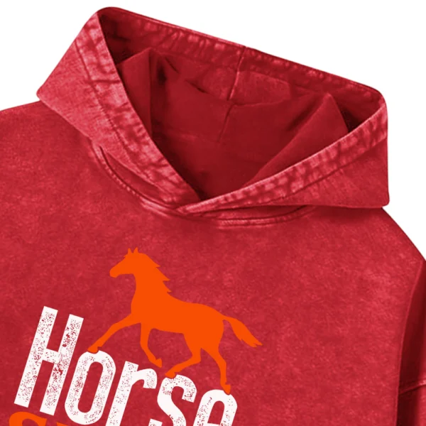 Horse Show Mama Washed Pullover Hoodie Gift For Friends
