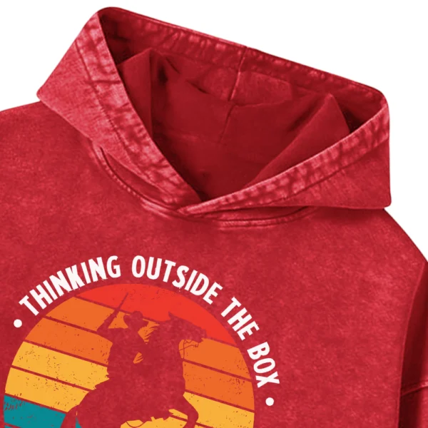 Thingking Outside The Box Led Me To Love Horses Washed Pullover Hoodie Gift For Friends