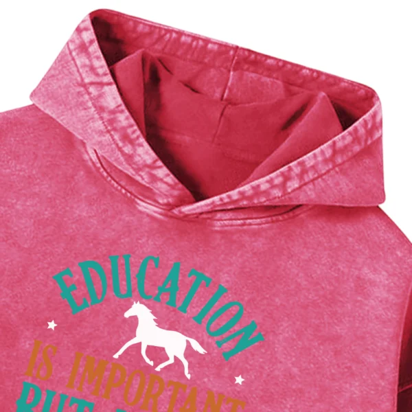 Education Is Important But Horse Racing Is Importanter Washed Pullover Hoodie Gift For Friends
